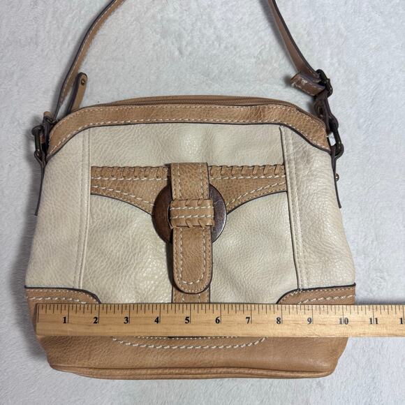 B.O.C. 90s Y2K Boho Faux Leather Shoulder Bag Purse with Wood Embellishment - Picture 4 of 8